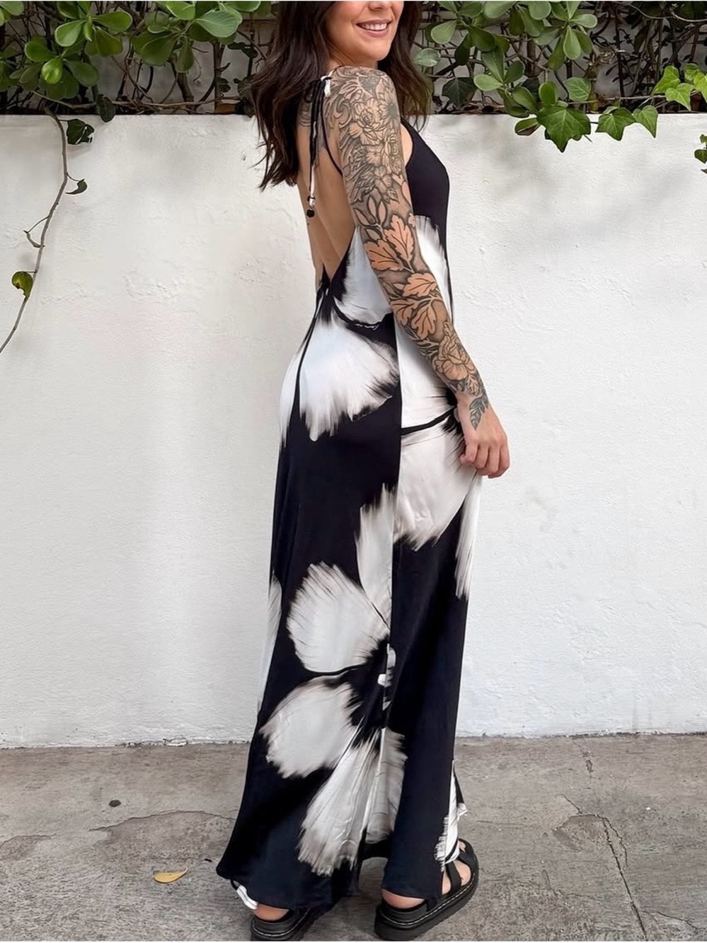 FARM Rio Black and White Floral Maxi Dress Size XS - Picture 4 of 4